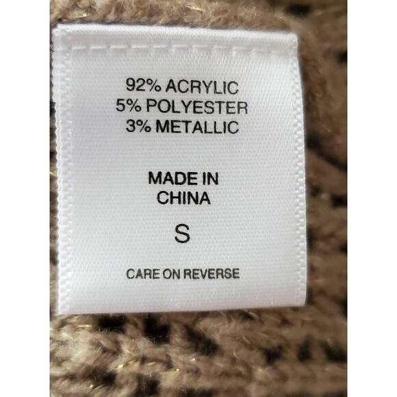 NEW YORK & CO Women's Taupe Cowl Neck Sweater Sz S - Picture 9 of 10